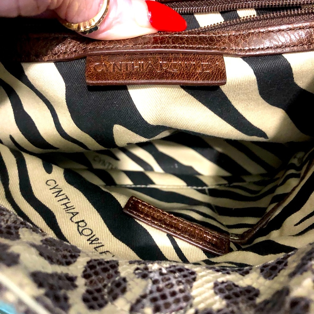 Cynthia Rowley, Leather, Snake and Leopard Print Handbag - Picture 6 of 9